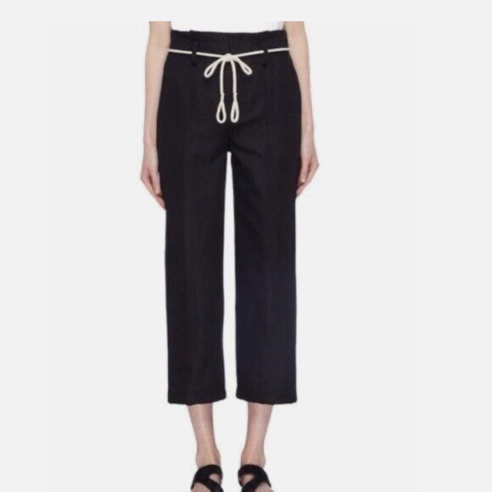 Vince High Rise Black Cropped Linen Pants